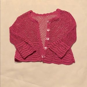 J.JILL OPEN CROCHET CARDIGAN